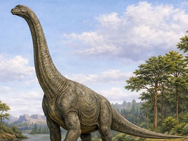 Saurópodo caminando a toda velocidad.