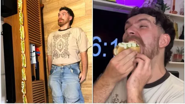 Inglés comió su altura en completos.