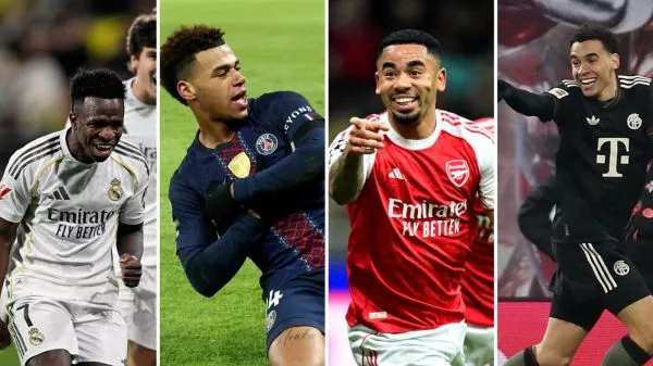 Vinicius Junior,Desire Doue, Gabriel Jesús y Jamal Musiala