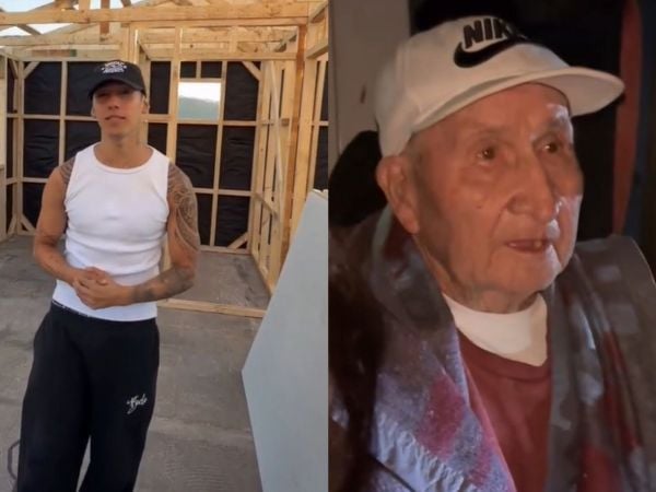 Emotivo momento entre Pailita y damnificado