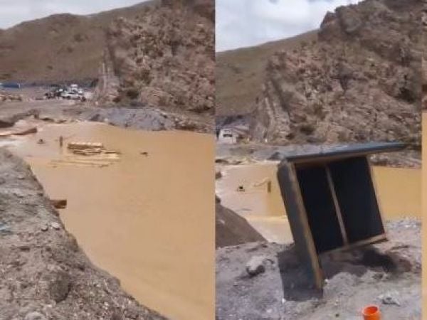 Tránsito suspendido en la Ruta Internacional 11-CH por socavón tras intensas lluvias