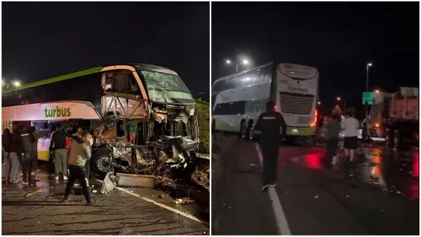 Dos personas fallecidas tras grave accidente entre bus y camión