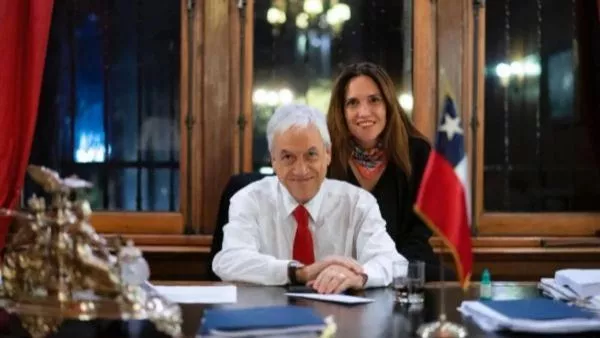Magdalena Piñera y su padre Sebastián Piñera