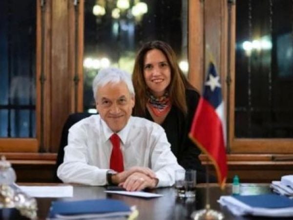 Magdalena Piñera y su padre Sebastián Piñera