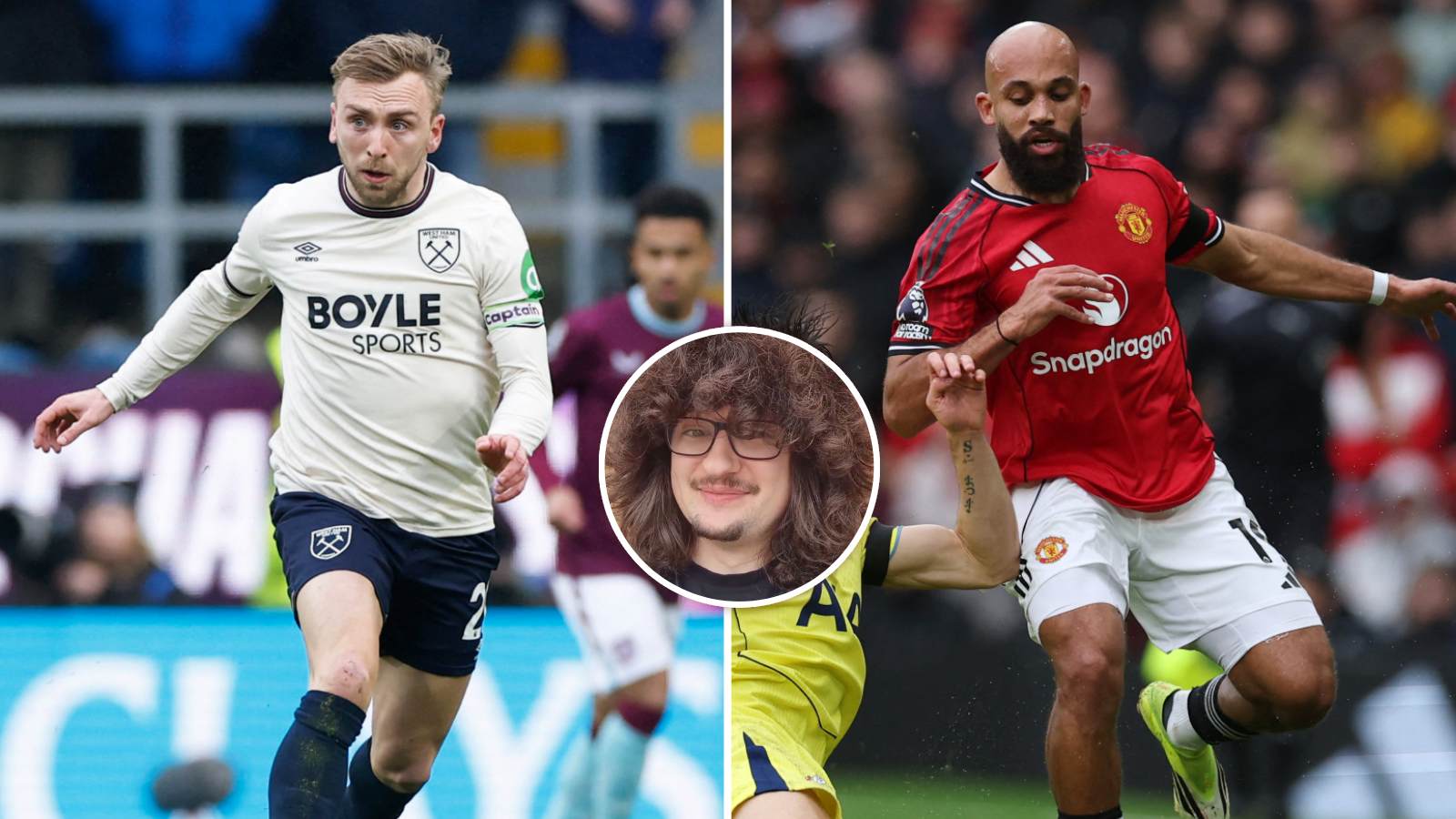 Jugadores del West Ham y del Manchester United