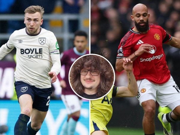 Jugadores del West Ham y del Manchester United