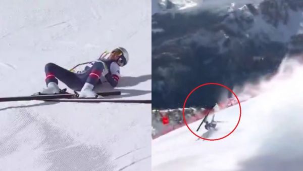 Lindsey Vonn protagonizó una dramática caída y debió ser rescatada en helicóptero.
