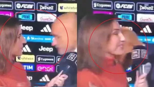 DT de Juventus besó a periodista en un hombro para explicar polémico penal