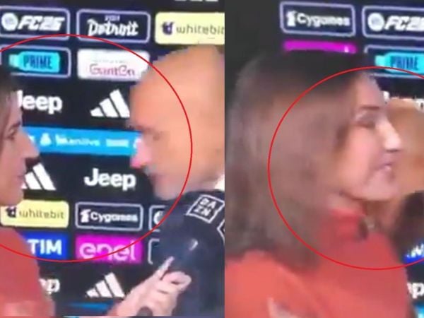 DT de Juventus besó a periodista en un hombro para explicar polémico penal