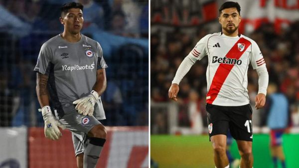 Brayan Cortés y Paulo Díaz jugando para Argentinos Juniors y River Plate