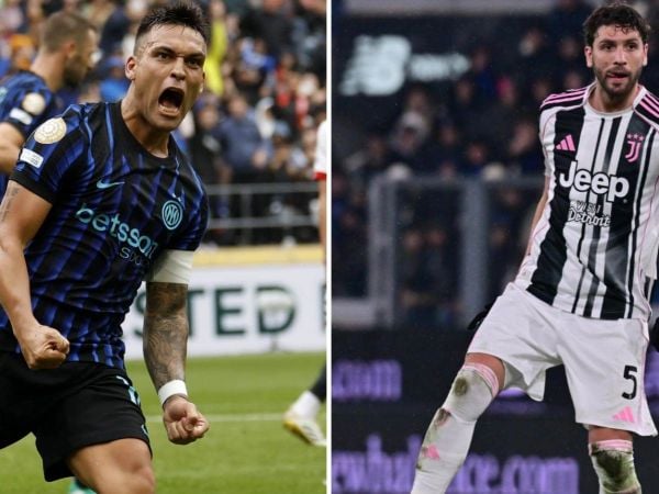 Lautaro Martínez y Manuel Locatelli jugando por el Inter de Milán y Juventus