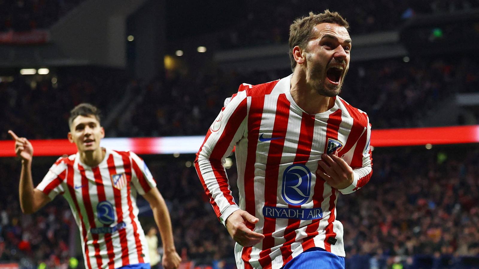 Antoine Griezmann celebrando un gol por el Atlético de Madrid