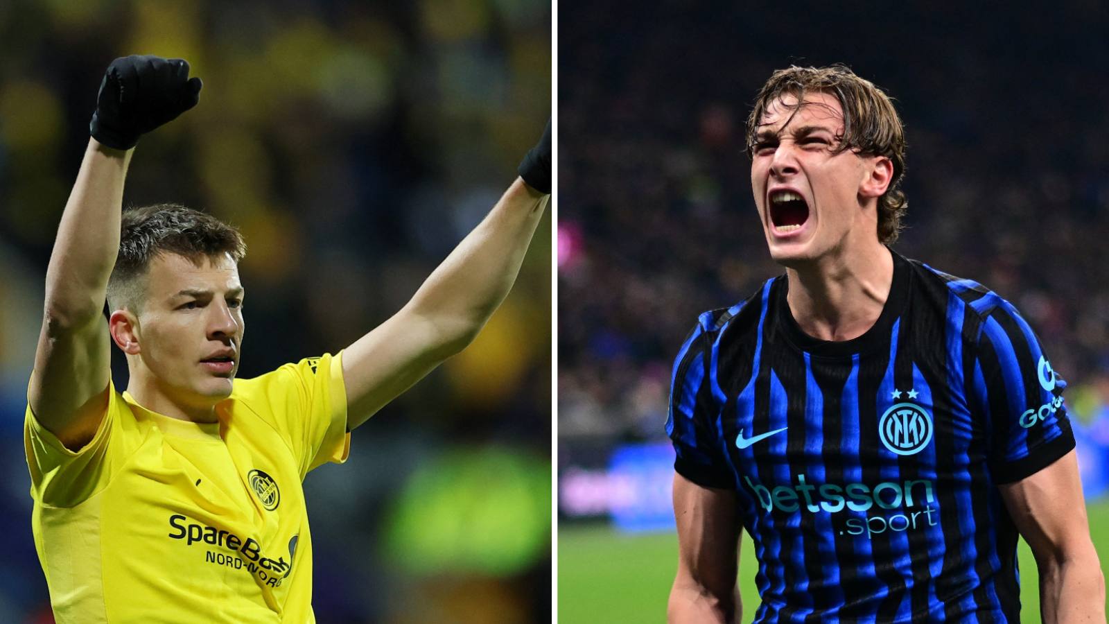 Jugadores del Bodo/Glimt y el inter de Milán