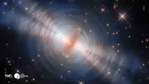 Hubble revela impactante espectáculo en estrella moribunda.
