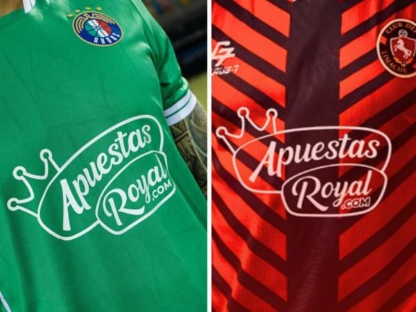 Camisetas de Deportes Concepción, Audax Italiano y Deportes Limache, todas auspiciadas por Apuestas Royal