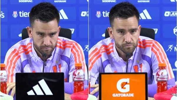 Matías Zaldivia jugando por la Universidad de Chile ante Palestino