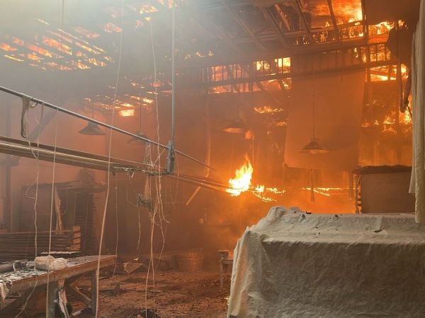 Bomberos combate incendio en local comercial en Barrio Franklin