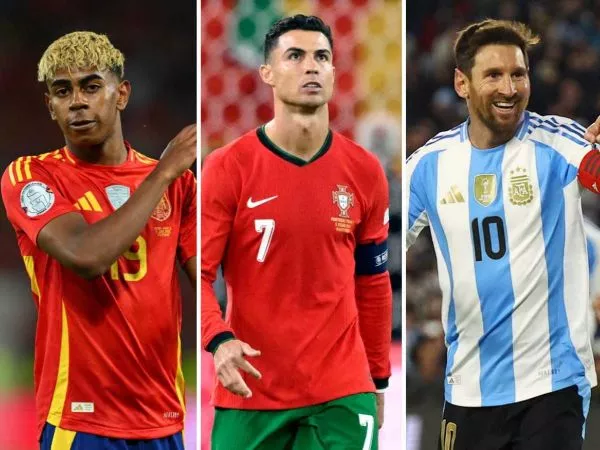 Kylian Mbappé, Lamine Yamal, Cristiano Ronaldo y Lionel Messi