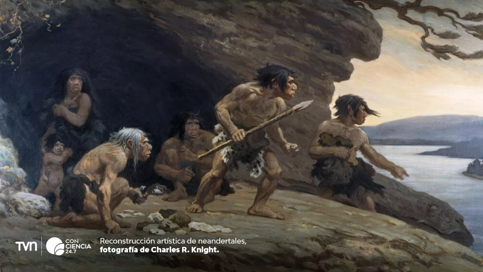 Pintura de neandertales.