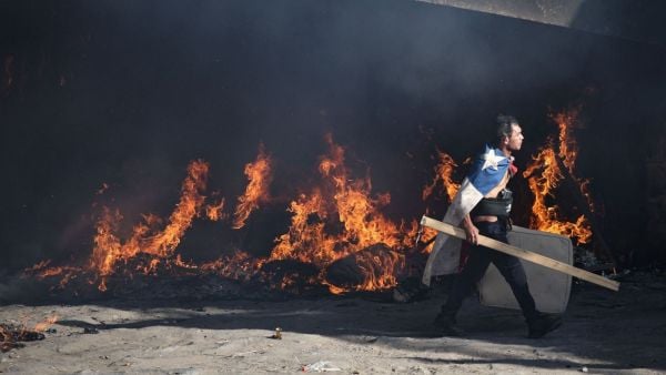 Ruco incendiado Río Mapocho.