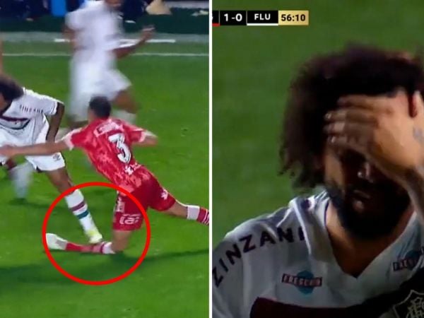 momento de la lesión de Luciano Sánchez ante Marcelo