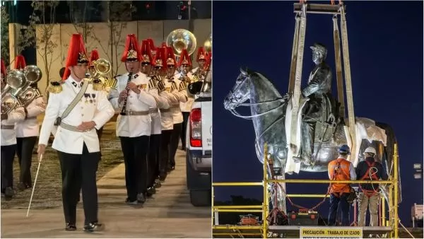 El VIDEO del himno nacional en Plaza Italia tras regreso de estatua de Baquedano