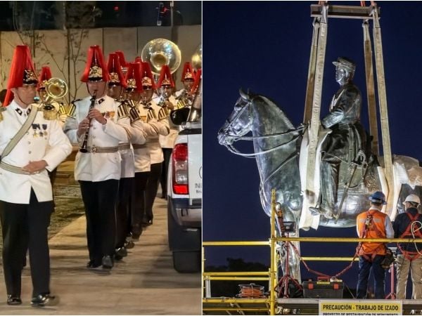 El VIDEO del himno nacional en Plaza Italia tras regreso de estatua de Baquedano