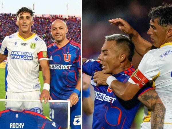 Osvaldo González posando con Charles Aránguiz, Marcelo Díaz y jugando ante Eduardo Vargas