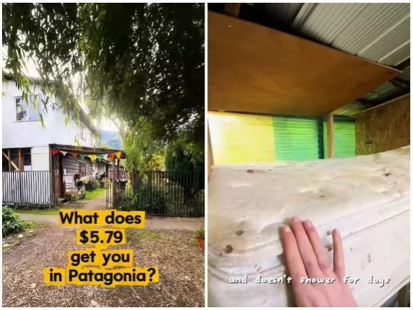 Extranjera muestra alojamiento de 5 dólares en Patagonia.