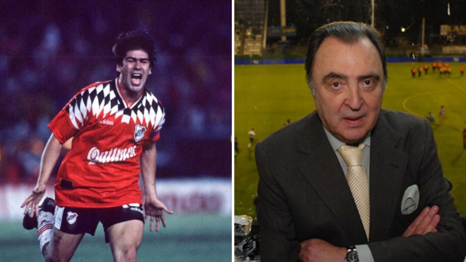 Marcelo Salas jugando por River Plate y el relator Marcelo Araujo