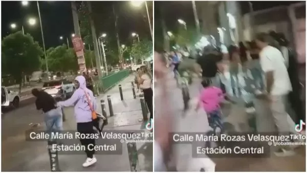 Turba agrede a inspectores municipales en Estación Central.