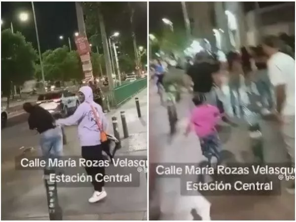 Turba agrede a inspectores municipales en Estación Central.