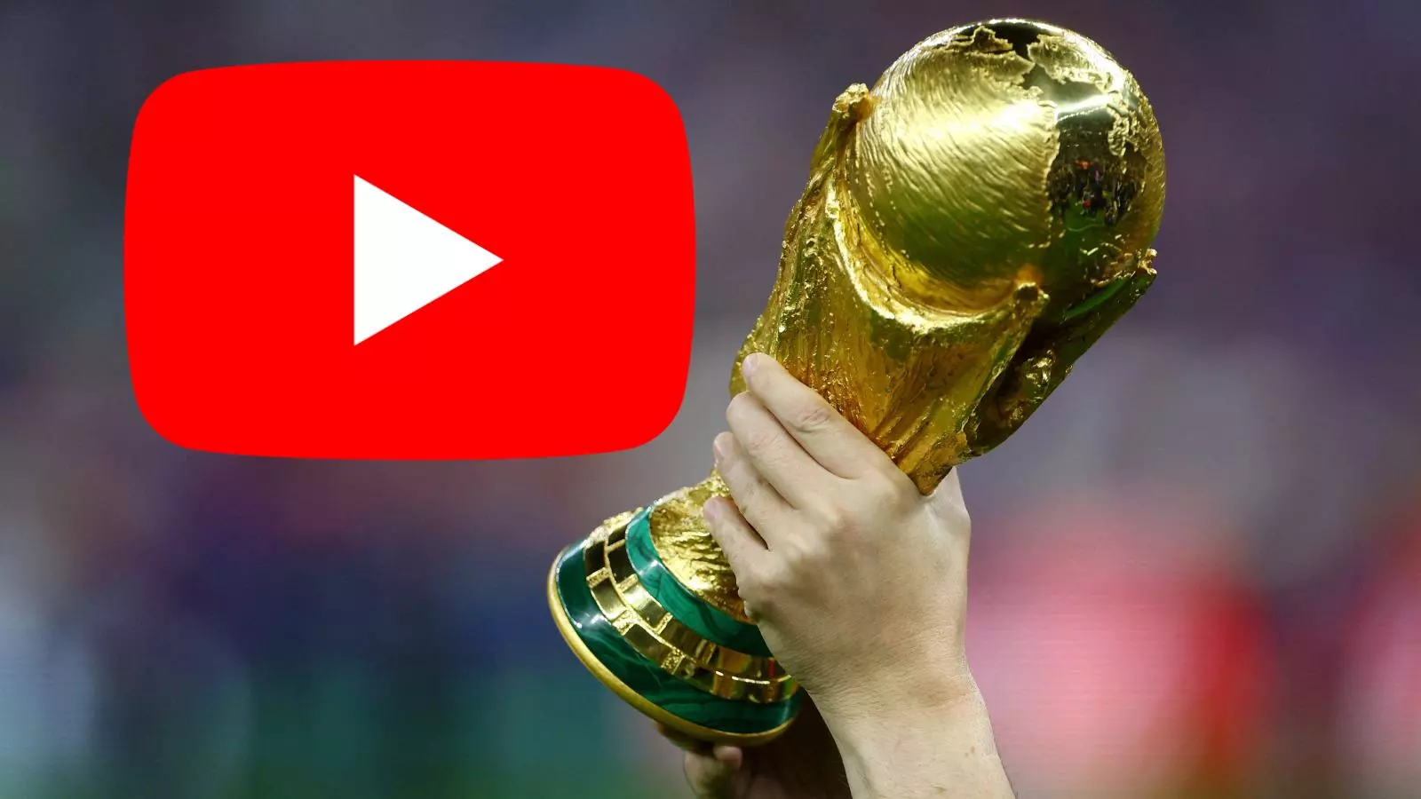 Logo de Youtube y el trofeo de la Copa del Mundo