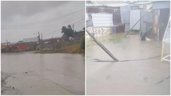 Intensas lluvias provocan anegamientos en Punta Arenas.