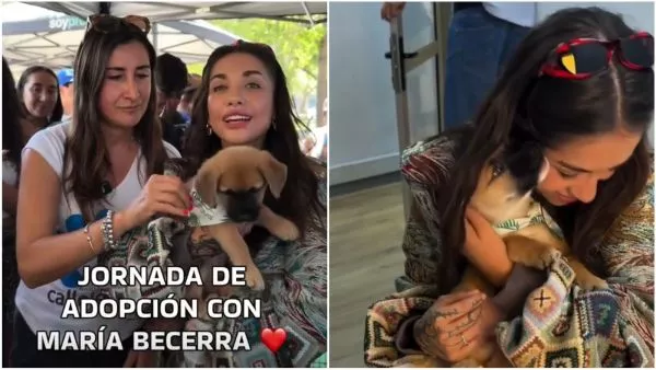 María Becerra sacó aplausos tras adoptar cachorro en Chile