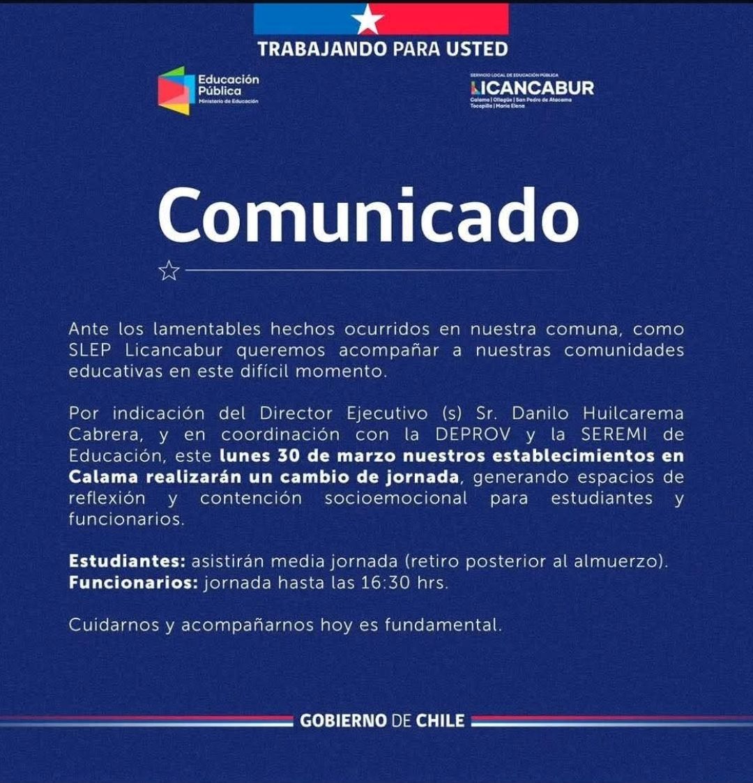 Comunicado SLEP Licancabur