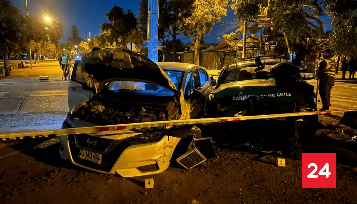 Conductor ebrio choca con vehículo policial en Conchalí