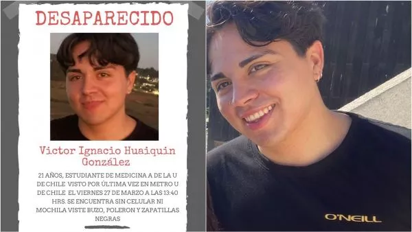 Víctor Huaiquin, joven desaparecido en Santiago Centro