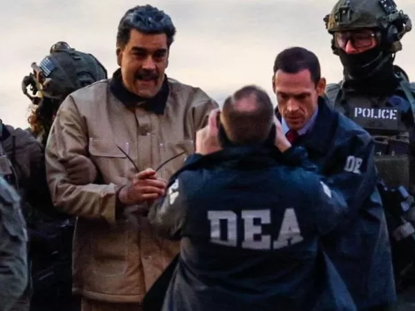 Nicolás Maduro siendo detenido en Nueva York