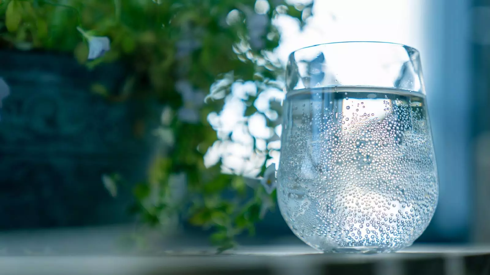 Vaso de agua con gas