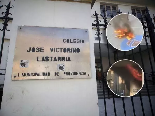 Alumno lanza bomba molotov contra inspectoría y genera incendio en Liceo Lastarria