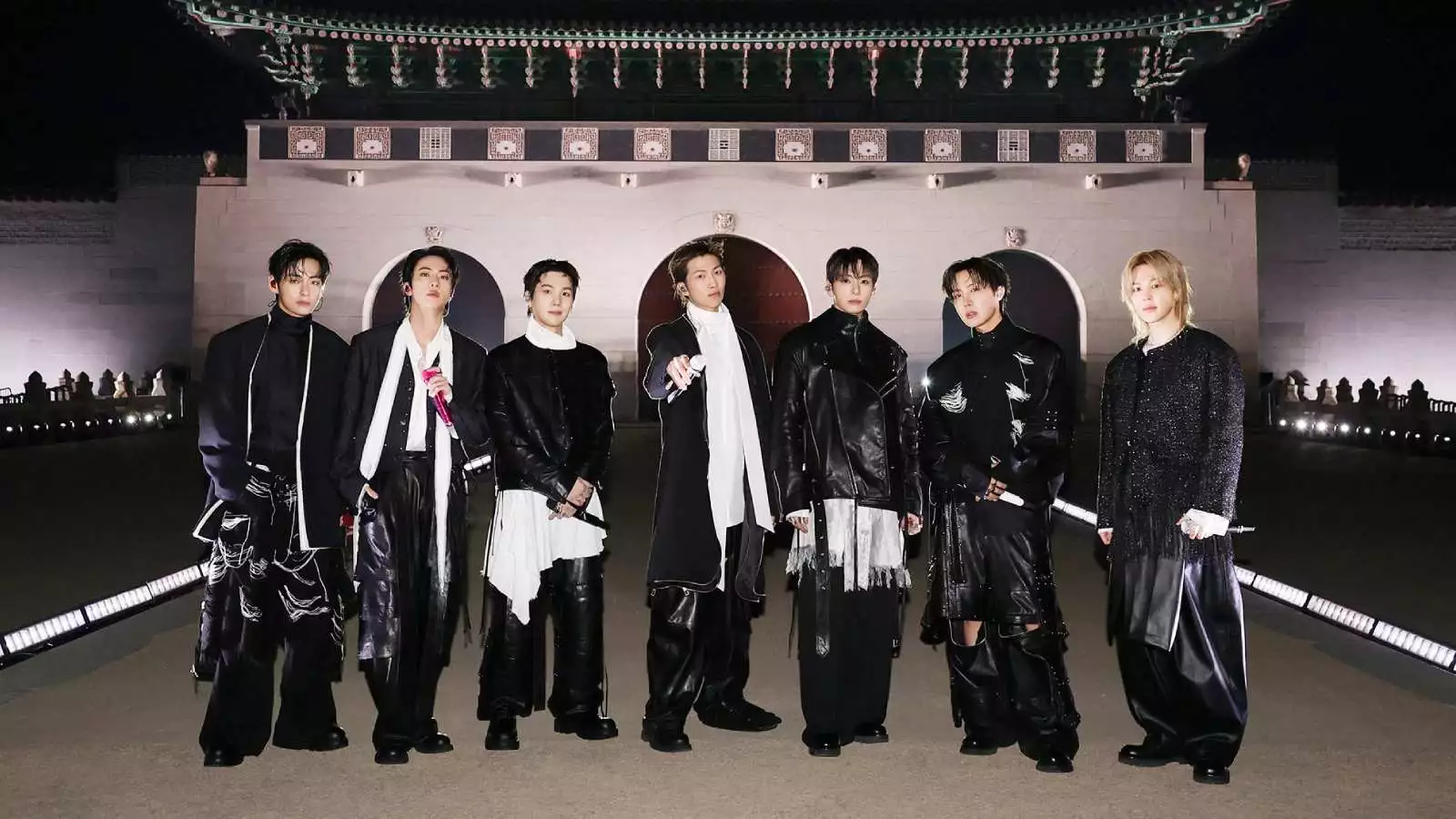 BTS posando para su gira