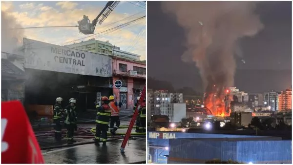 Incendio afecta al Mercado Central de Concepción