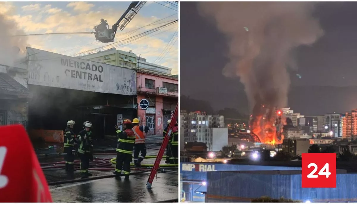 Gran incendio destruye varios locales del Mercado Central de Concepción