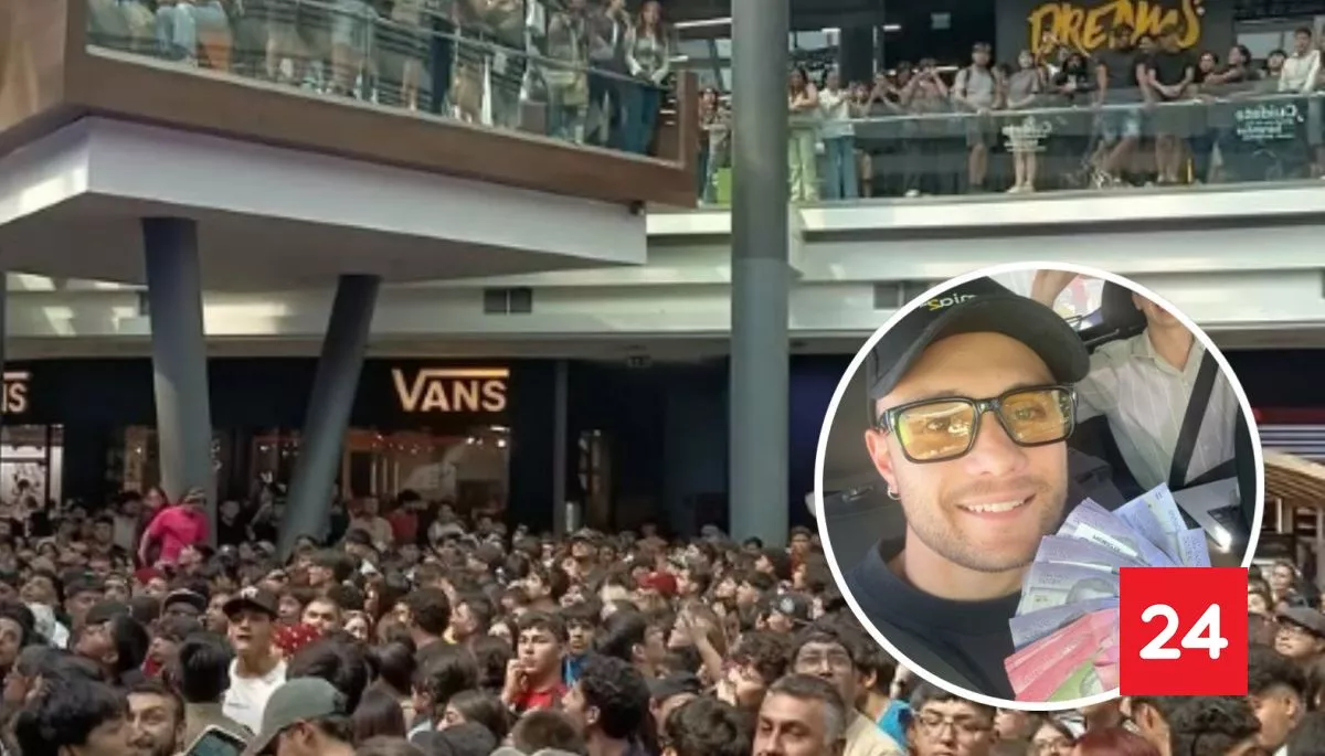 "Lluvia de plata": caos absoluto en mall capitalino tras anuncio de influencer que regalaría dinero