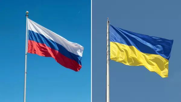 Banderas de Rusia y Ucrania