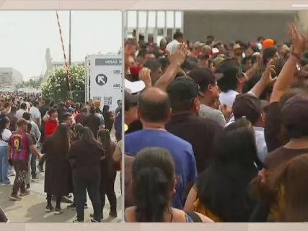 Elecciones en Perú: largas filas en local de votación en Santiago