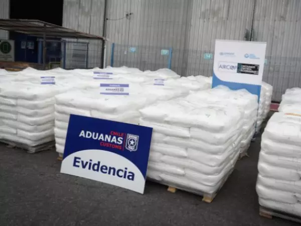 Incautan más de 35 toneladas de cloruro de calcio con 96% de pureza