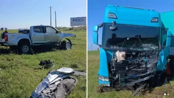 Lugar del accidente en el kilómetro 134 de la Ruta Nacional 34, a la altura de Cañada Rosquín.