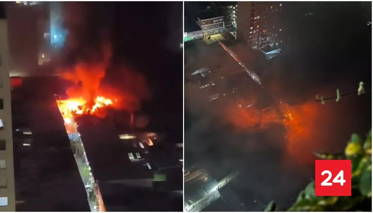 "Peligro de propagación": incendio en cité de Santiago Centro